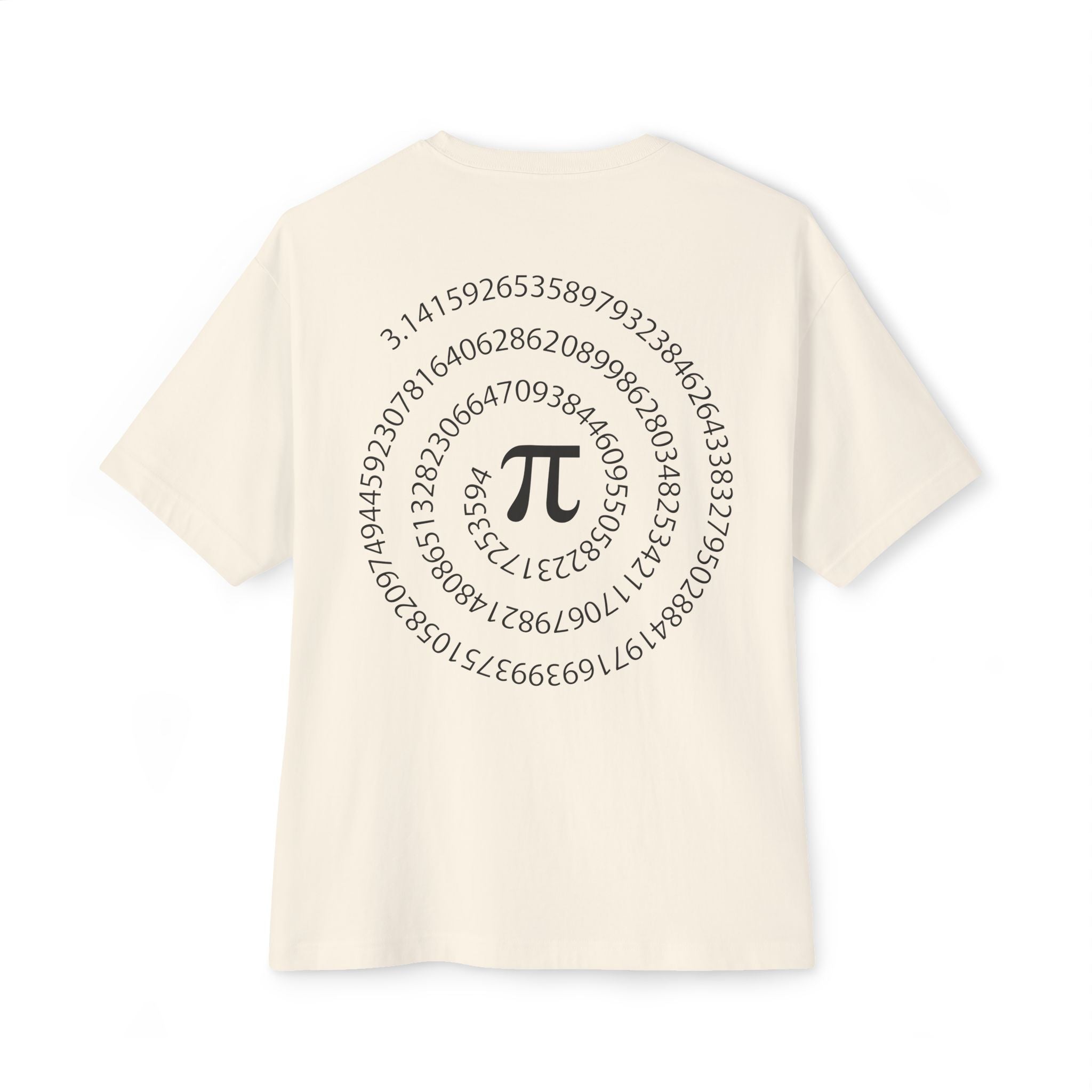 Pi Spiral Oversized Tee — Math Nerd Circle of Pi T-Shirt - caldrwear.com