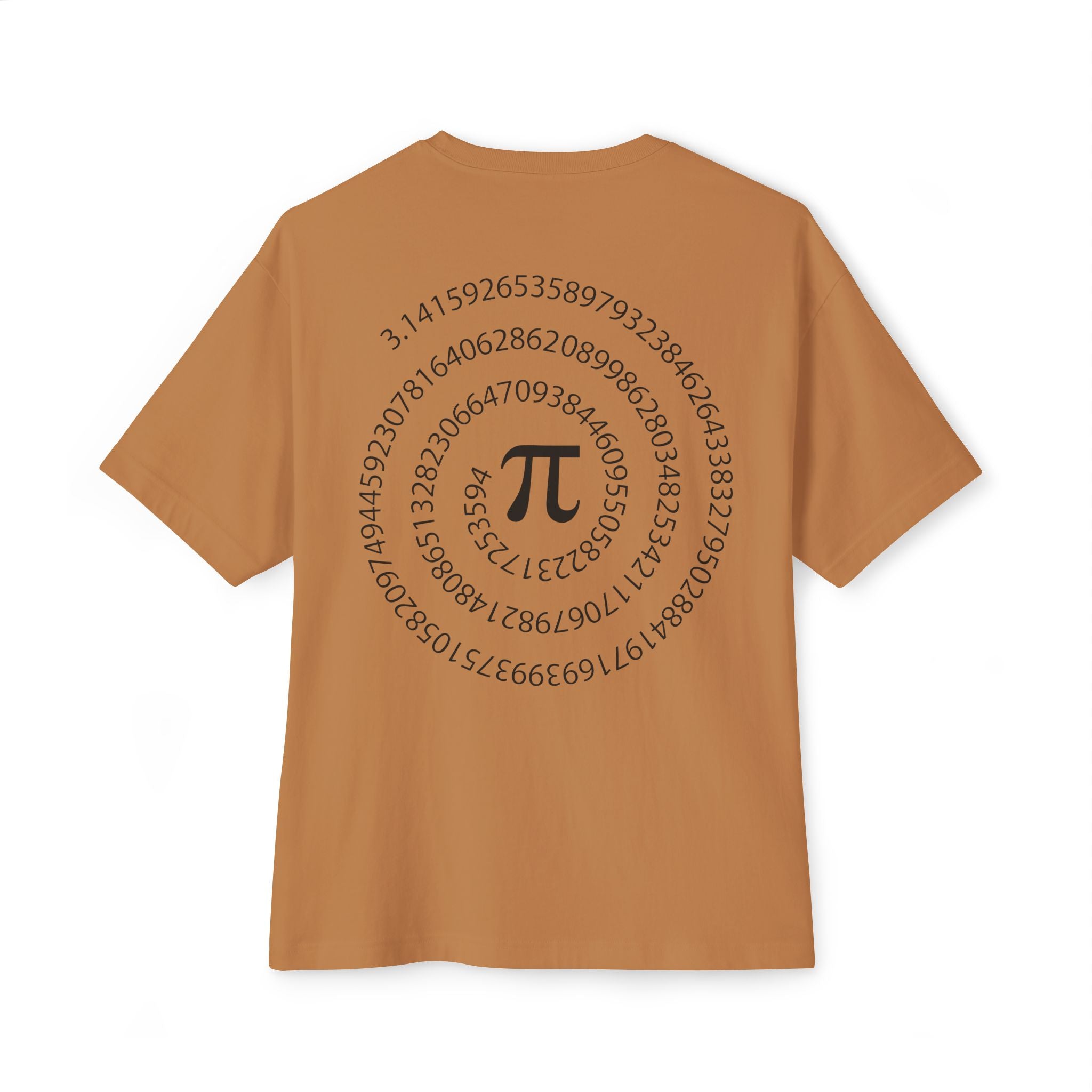 Pi Spiral Oversized Tee — Math Nerd Circle of Pi T-Shirt - caldrwear.com