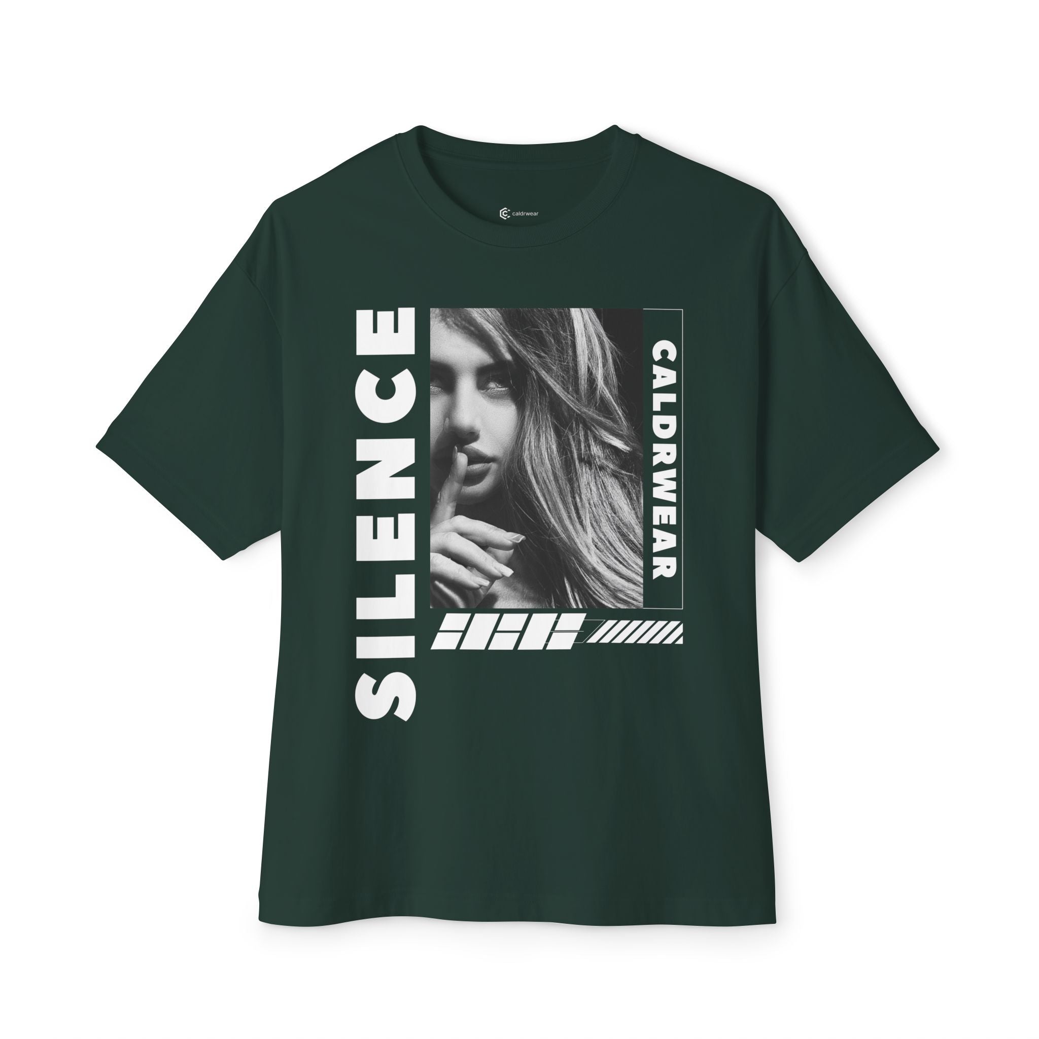 Silence Graphic Tee — Noir Photo Print Boxy T‑Shirt - caldrwear.com