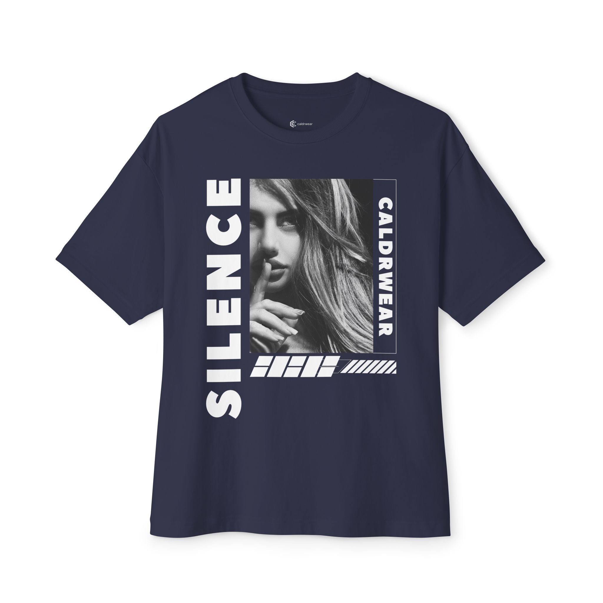 Silence Graphic Tee — Noir Photo Print Boxy T‑Shirt - caldrwear.com