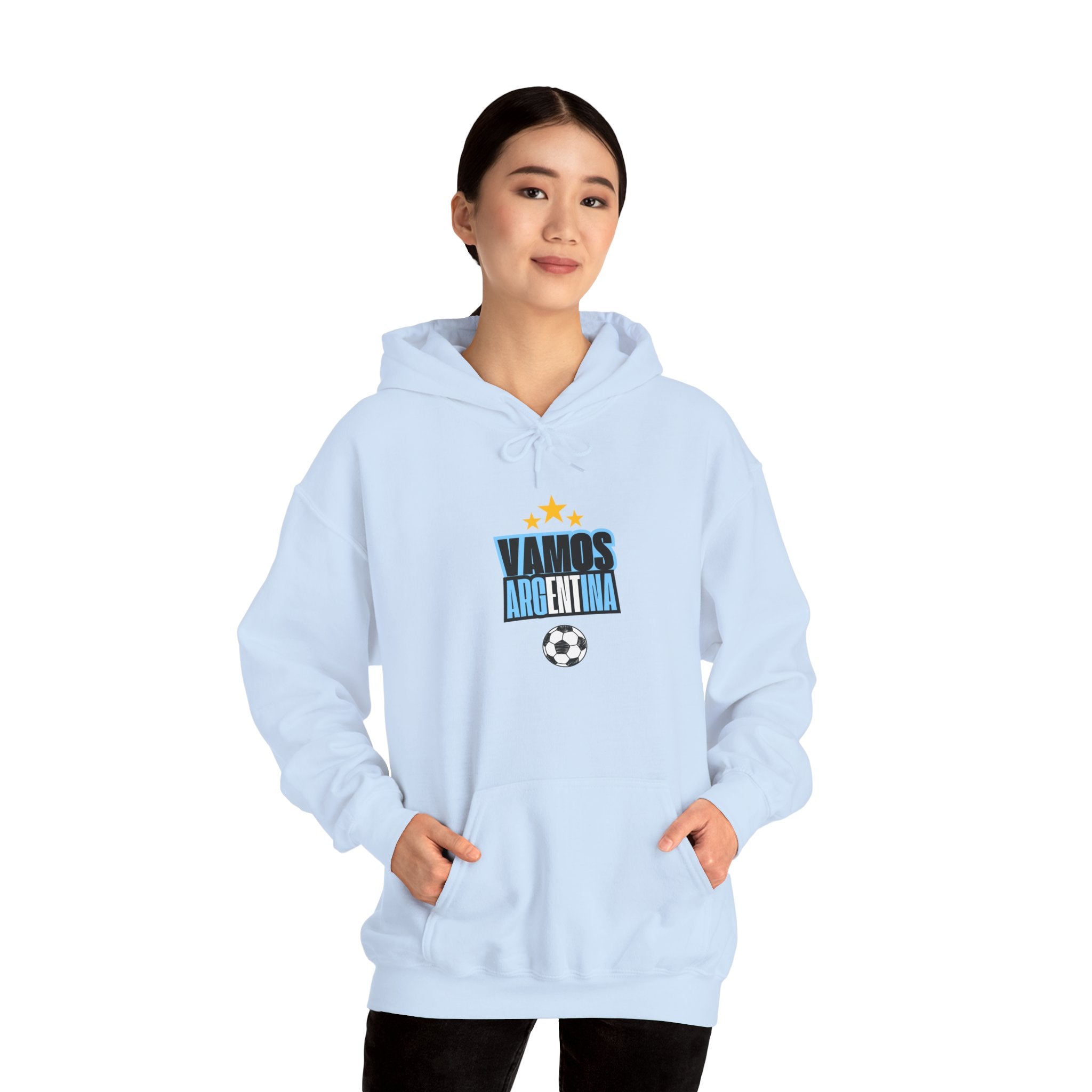 Vamos Argentina Soccer Hoodie — Argentina Flag Sun Football Fan Sweatshirt - caldrwear.com