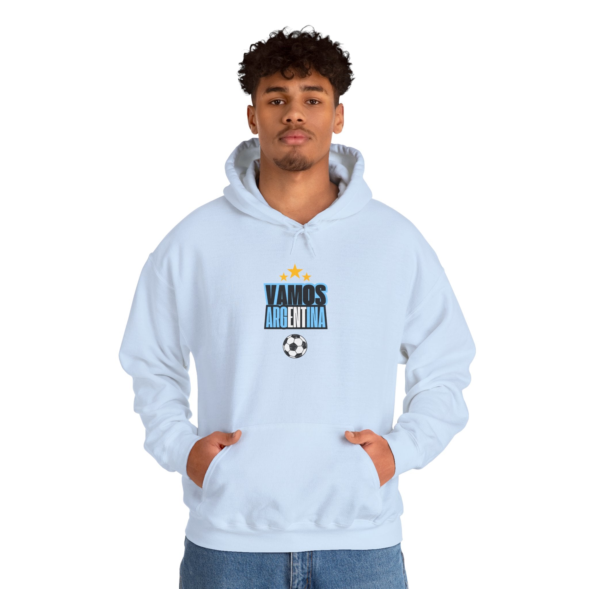 Vamos Argentina Soccer Hoodie — Argentina Flag Sun Football Fan Sweatshirt - caldrwear.com