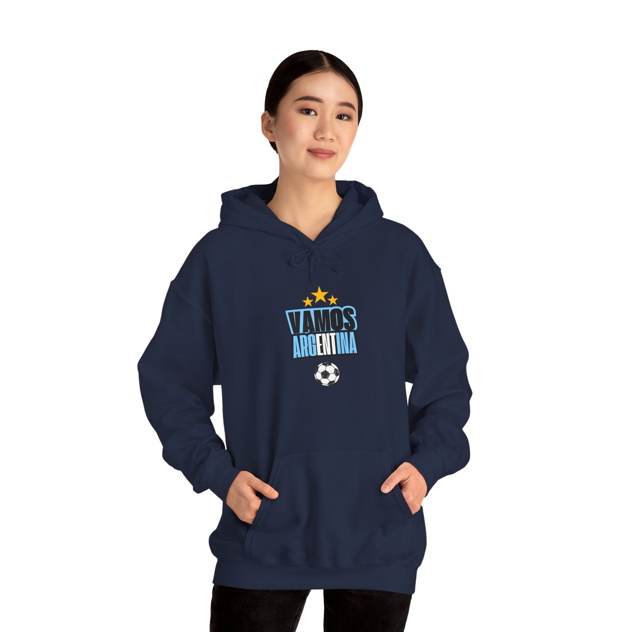Vamos Argentina Soccer Hoodie — Argentina Flag Sun Football Fan Sweatshirt - caldrwear.com