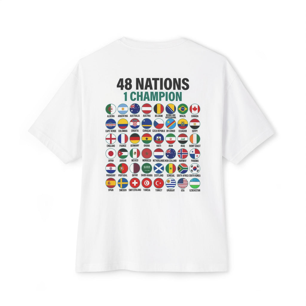 World Cup 2026 Soccer Tee — USA Mexico Canada Flags & 48 Nations Graphic - caldrwear.com
