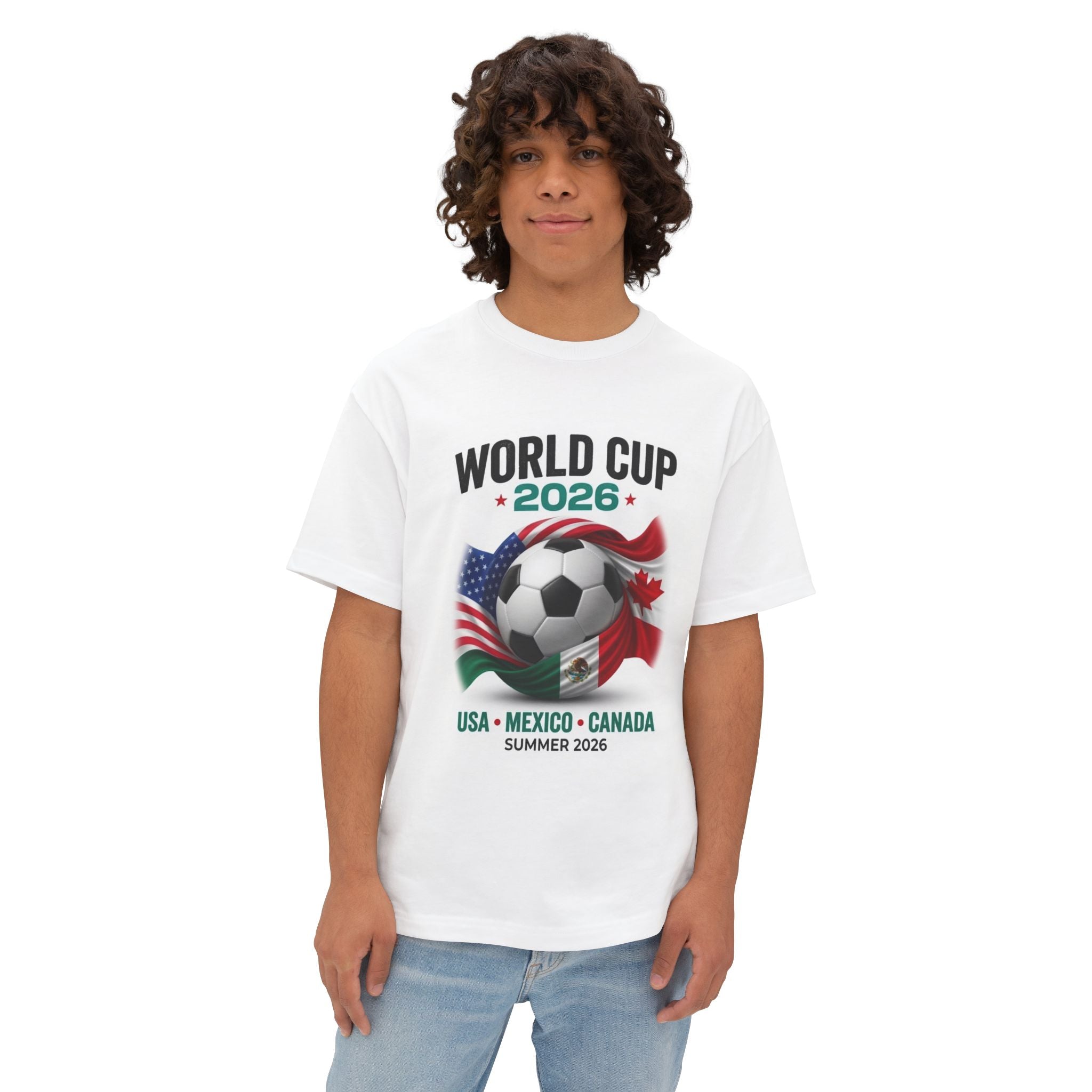 World Cup 2026 Soccer Tee — USA Mexico Canada Flags & 48 Nations Graphic - caldrwear.com